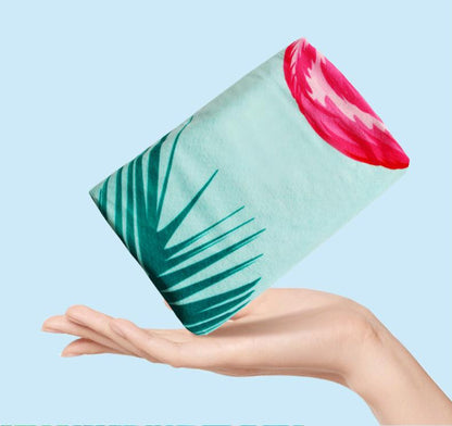 Sports Fitness Yoga Mat Spread Towel Silicone Anti-Slip Printing Pad Portable Folding Widened Spread Towel Easy Take