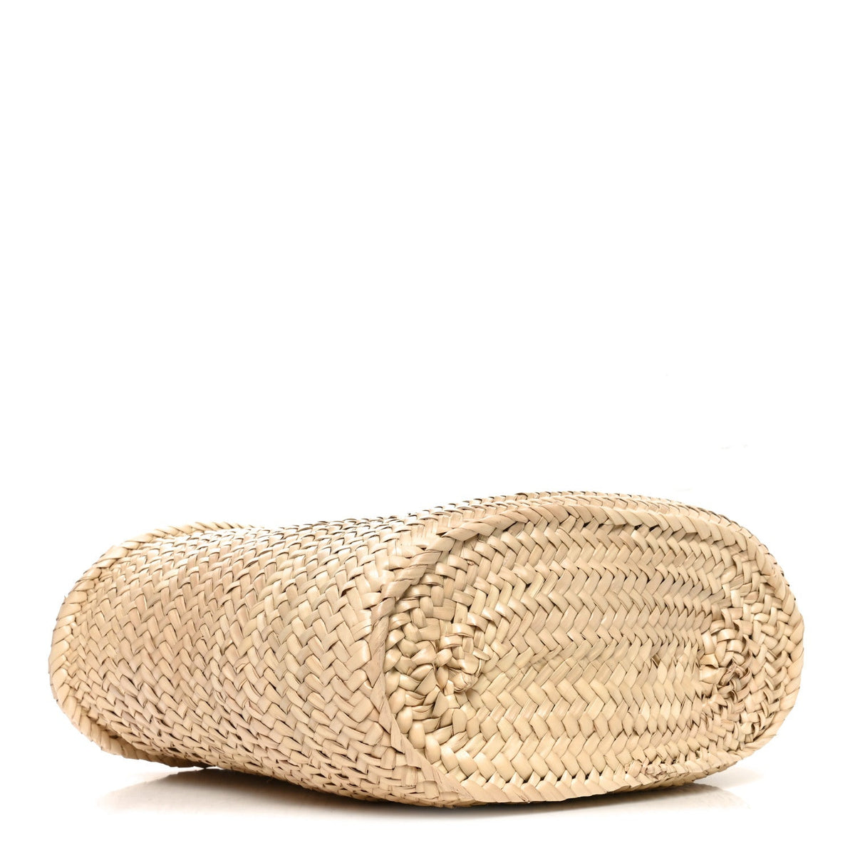 Raffia Calfskin Triomphe Medium Panier Tan