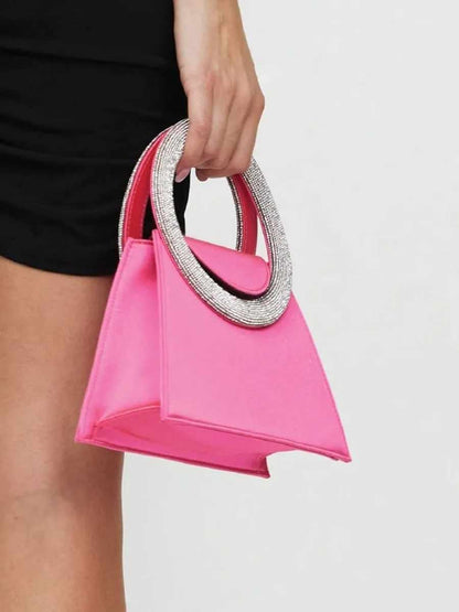 Ilaria Diamante Loop Satin Bag