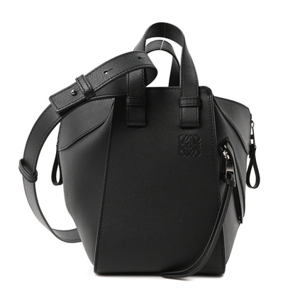 Soft Grained Calfskin Compact Hammock Shoulder Bag Black