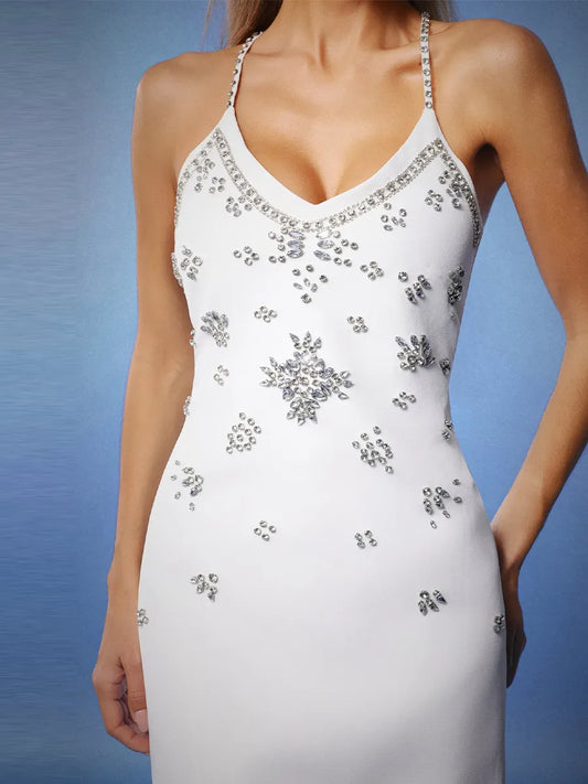 Catalina Deep V-Neck Sleeveless Midi Dress