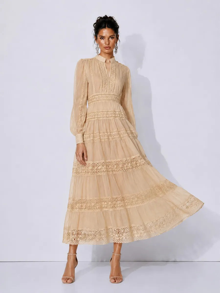 Celeste Elegant Cut-Out Panel Maxi Dress