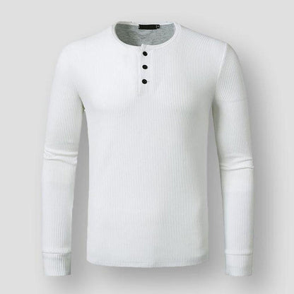 Sky Madrid Long Sleeve Henley Shirt