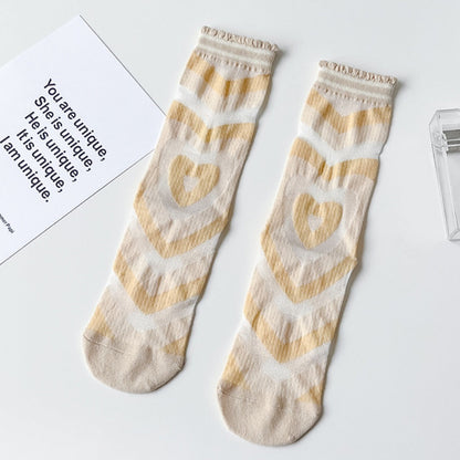 Rufia - Hollow Heart Pattern Mid-Calf Stockings