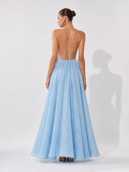 Valeria Island Vacation Backless Maxi Dress
