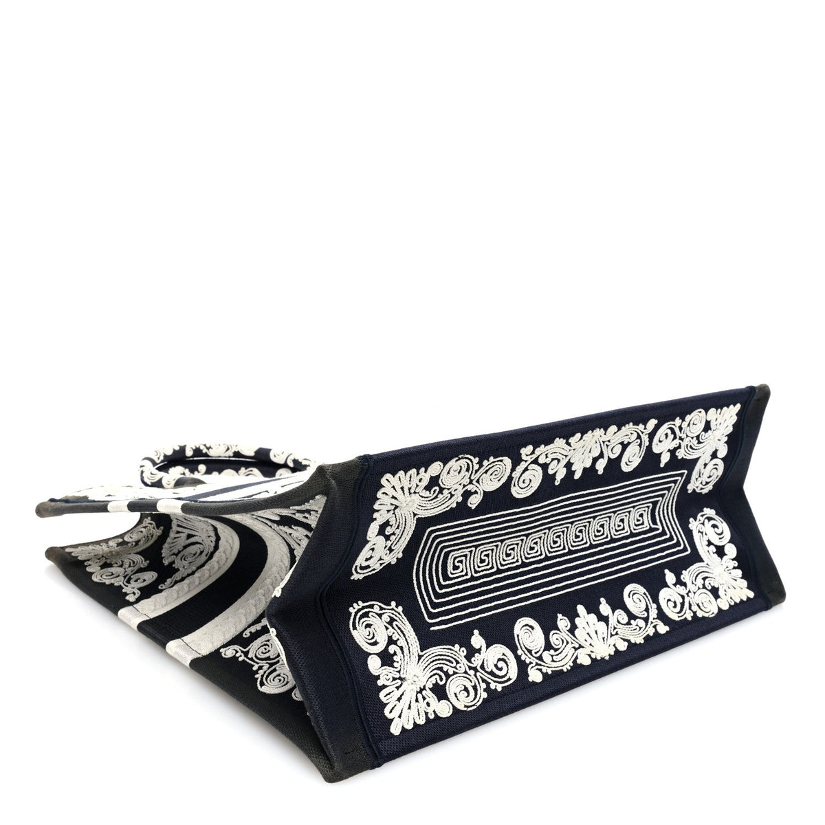 Canvas Embroidered Cornely Book Tote Blue White