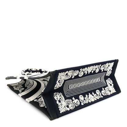 Canvas Embroidered Cornely Book Tote Blue White