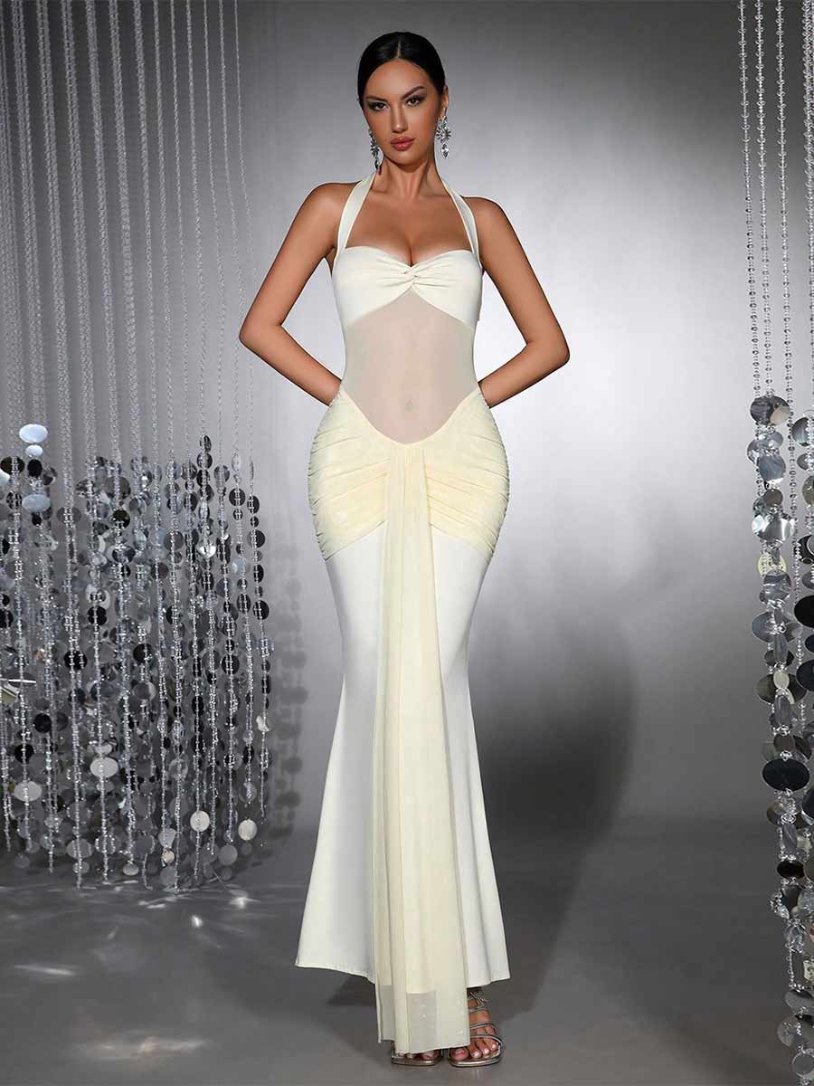 Imogen Mesh Patchwork Maxi Dress