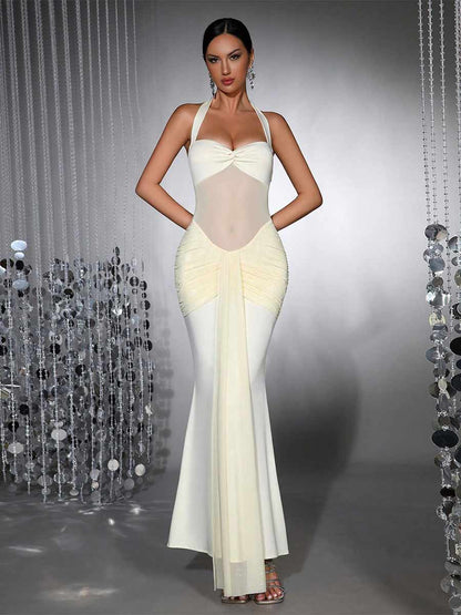 Imogen Mesh Patchwork Maxi Dress