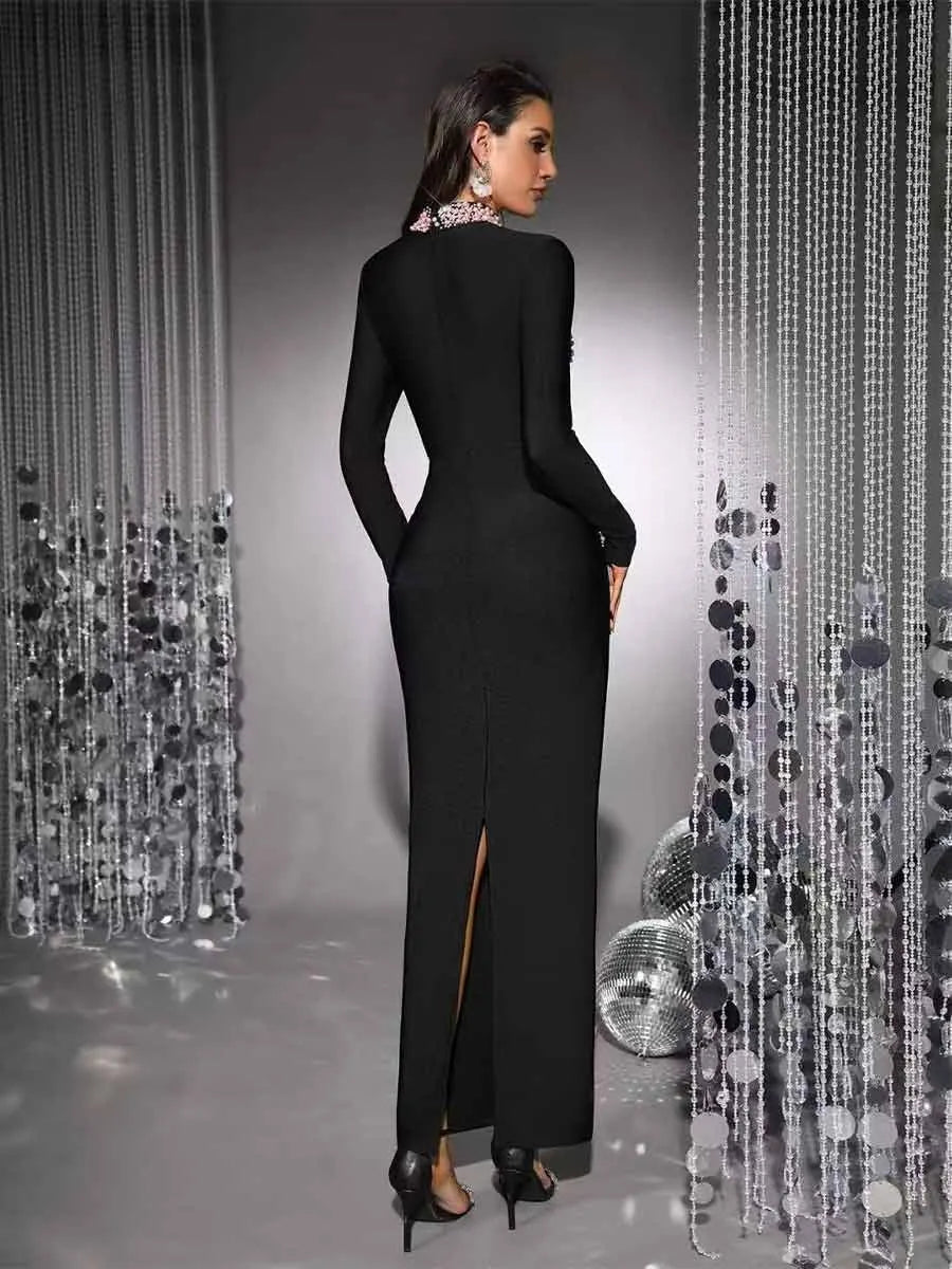 Arabella Long Sleeved Slim Fit Maxi Dress