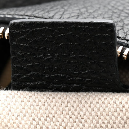 Pebbled Calfskin Large Soho Hobo Black