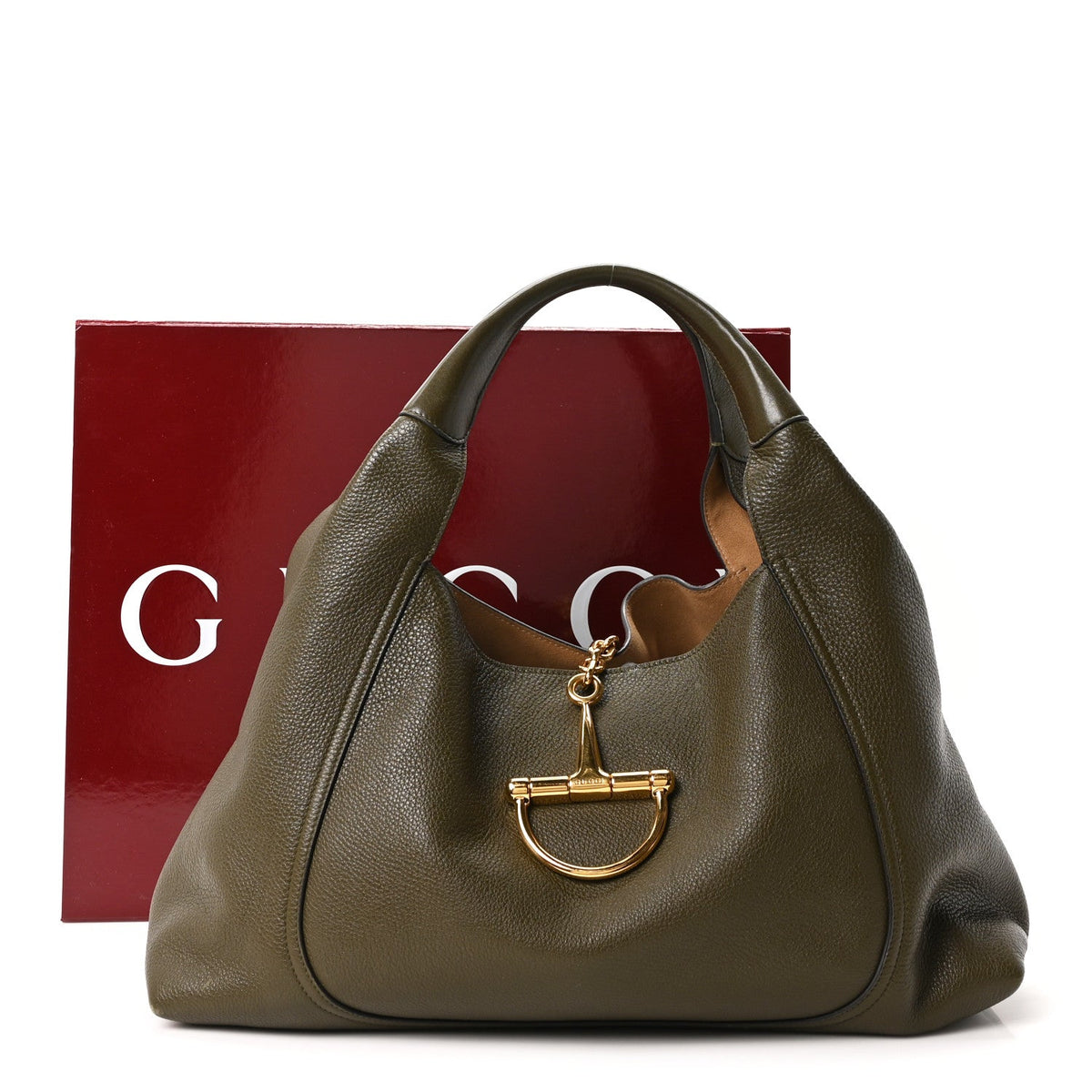 Grained Calfskin Softbit Maxi Shoulder Bag Forest Green