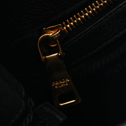 Vitello Phenix Embossed Logo Hobo Black