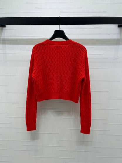 Chanel 2026 Knitted Cardigan Red Wool Cashmere 340962