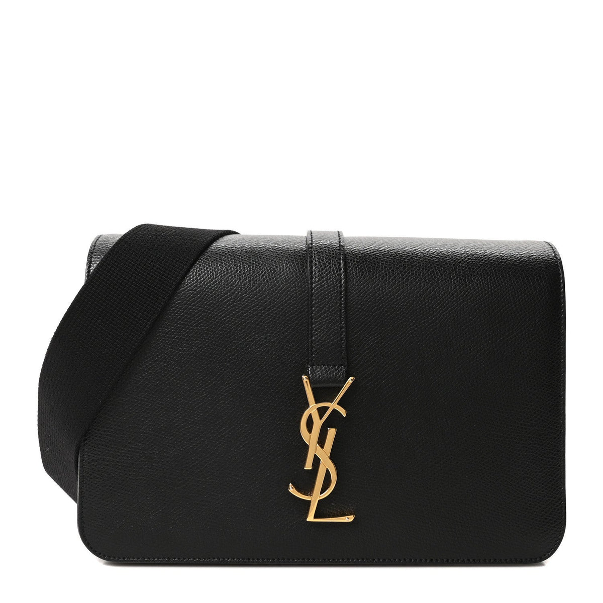 Textured Calfskin Medium Classic Monogram Universite Bag Black