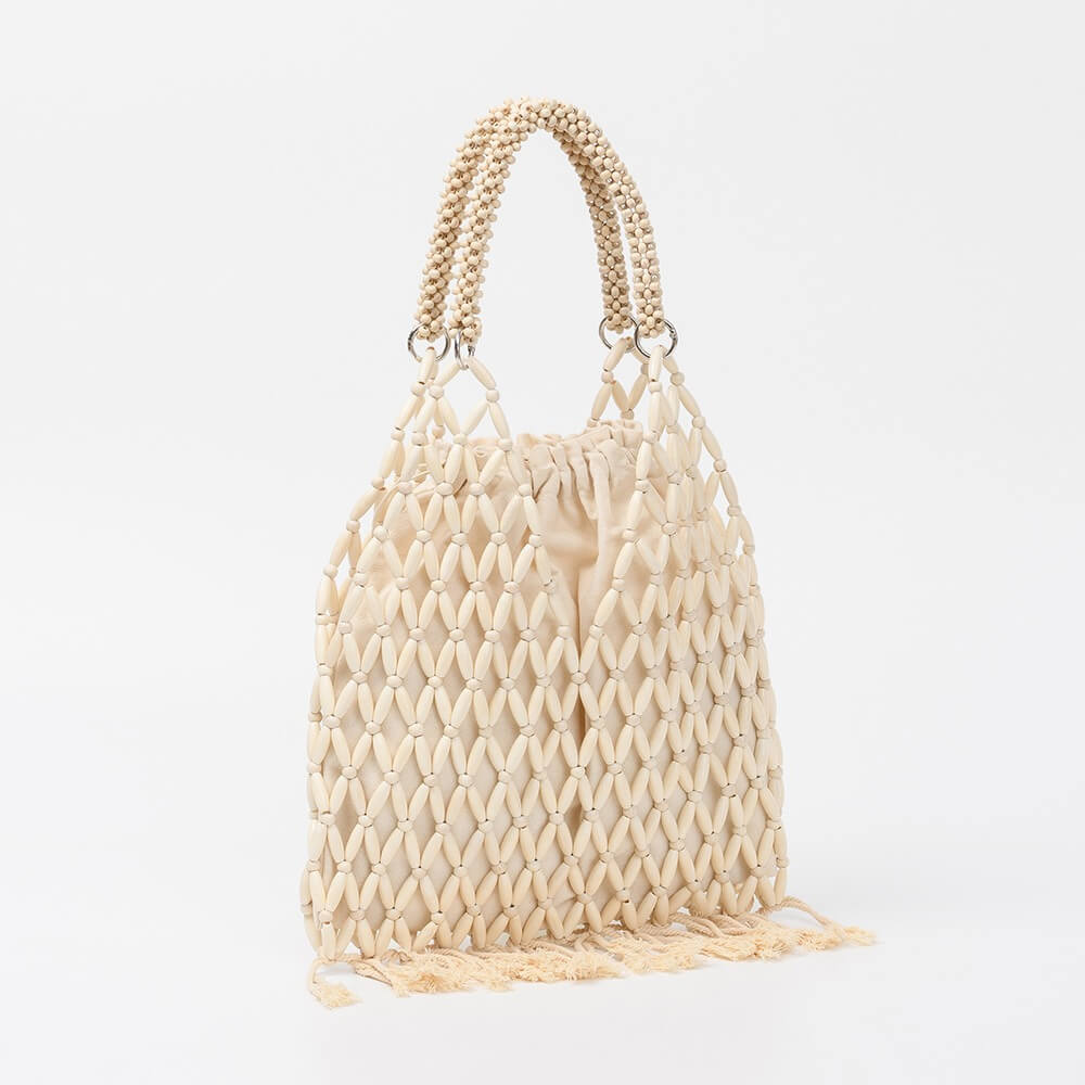 Tassel Wooden Handbag Bead Beach Bag