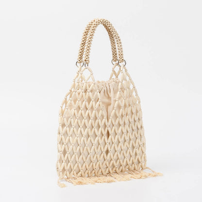 Tassel Wooden Handbag Bead Beach Bag