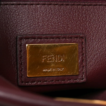 Vitello Seta Waves Bi-Color Medium Peekaboo Iconic Satchel Bordeaux Latte
