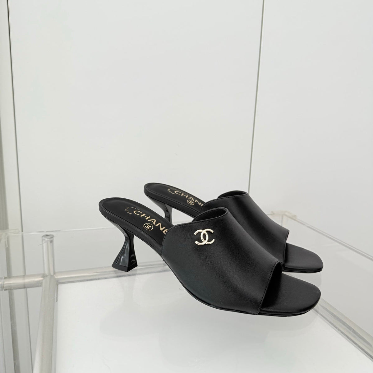 Chanel 26 Sandal 70 Black in Lambskin 597364