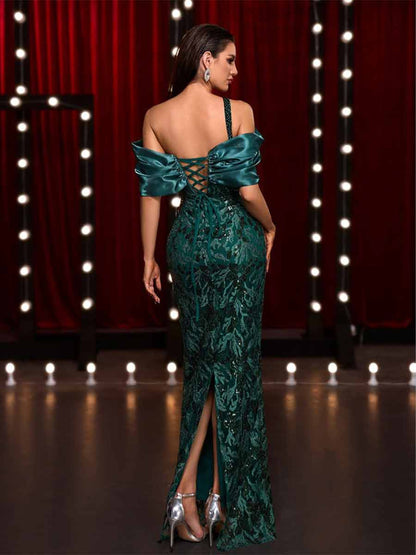 Zaria Bead Embroidery Design Luxury Maxi Dress