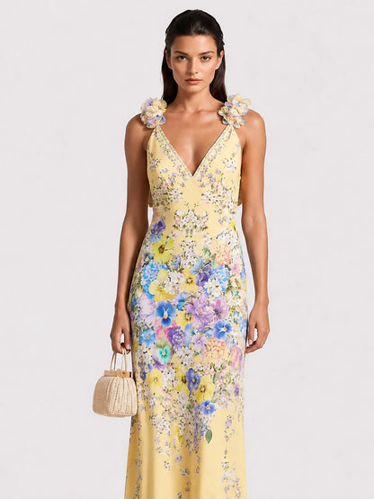 Danika Floral V-neck Maxi Dress