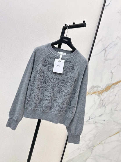DIOR 25S FLORAL EMBROIDERED CASHMERE SWEATER 593