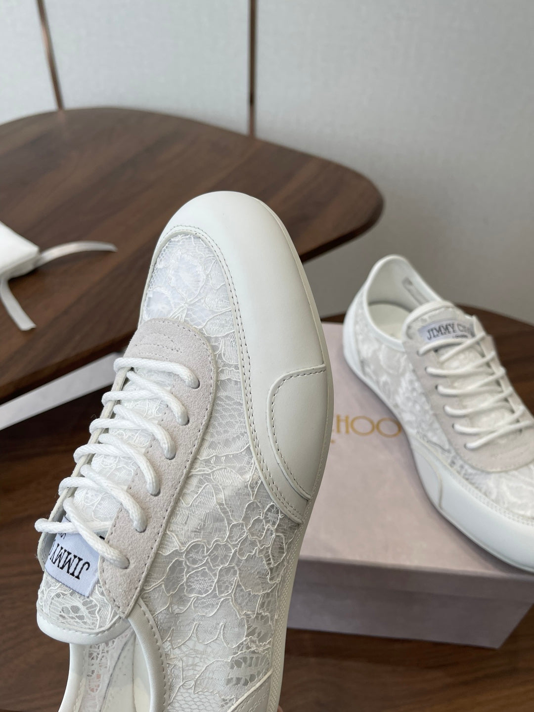 Jimmy Choo Sunny F Sneaker White Lace Leather