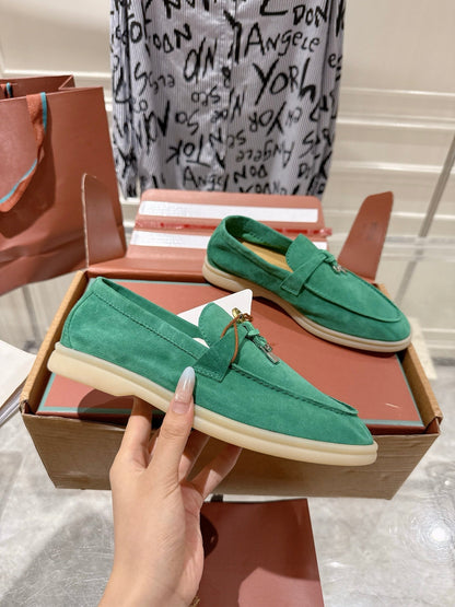 LP Summer Charms Walk Loafers Light Teal Green Suede 565855