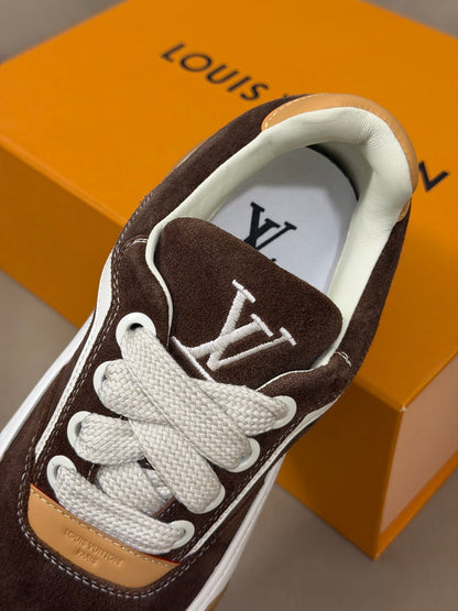 LV 25 Oversized Sneakers Brown Suede 576953