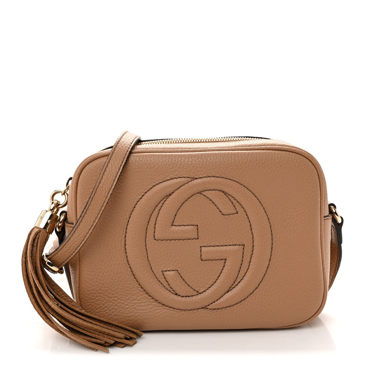 Pebbled Calfskin Small Soho Disco Bag Camelia