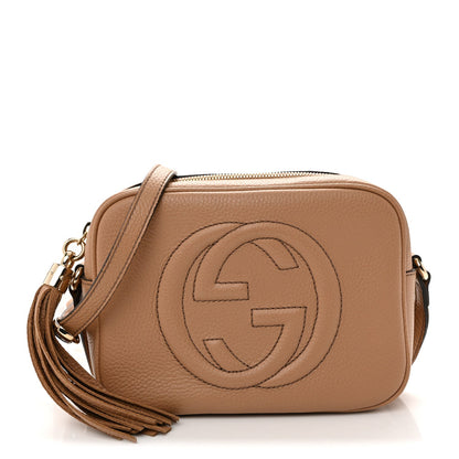 Pebbled Calfskin Small Soho Disco Bag Camelia