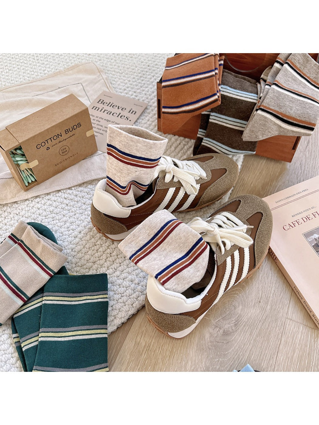 Rufia - Striped Mid-calf Capsule Socks for Women