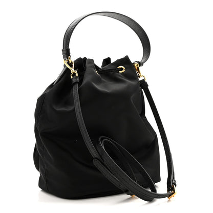 Re-Nylon Duet Drawstring Shoulder Bag Black