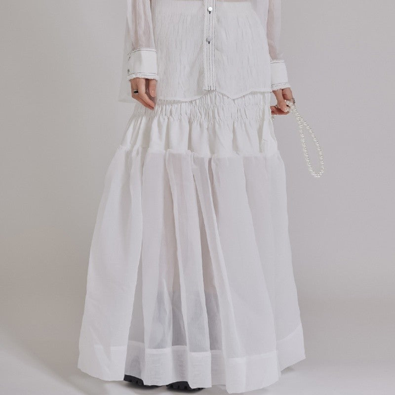 High-Waisted Pleated A-Line Dress