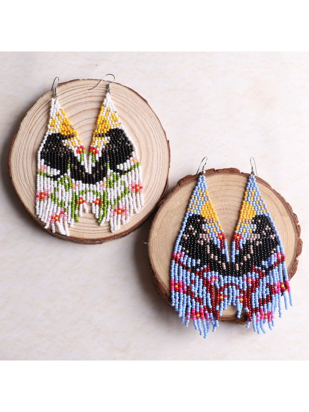 Earwish - Boho Beaded Tassel Earrings - Colorful &amp; Unique
