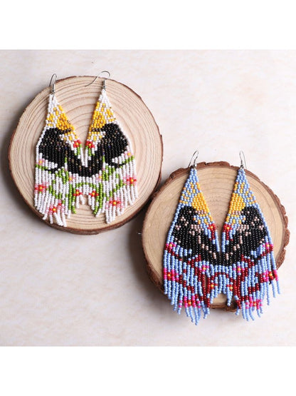 Earwish - Boho Beaded Tassel Earrings - Colorful &amp; Unique