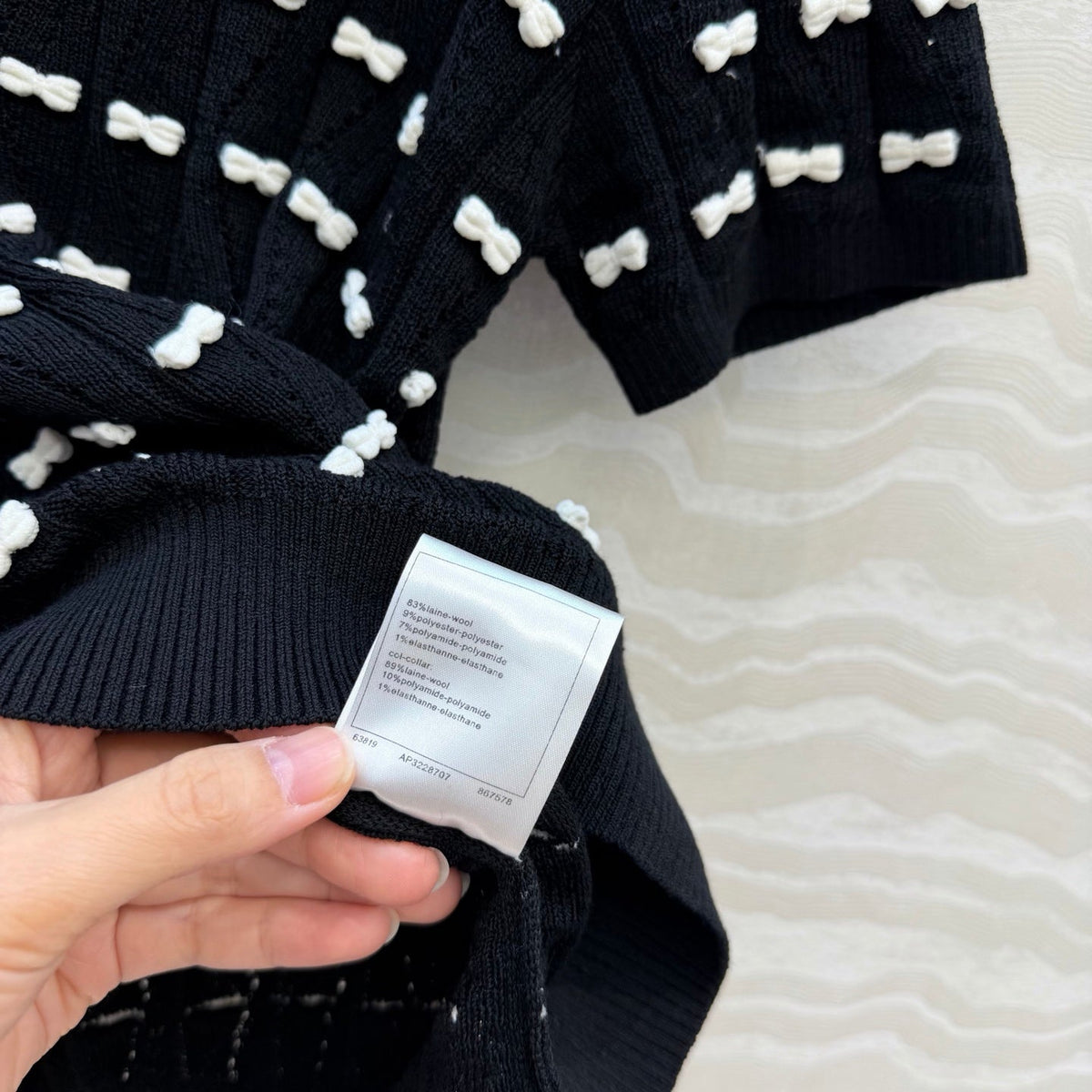 CC 26 Short-Sleeved Top Black White Knit 342788