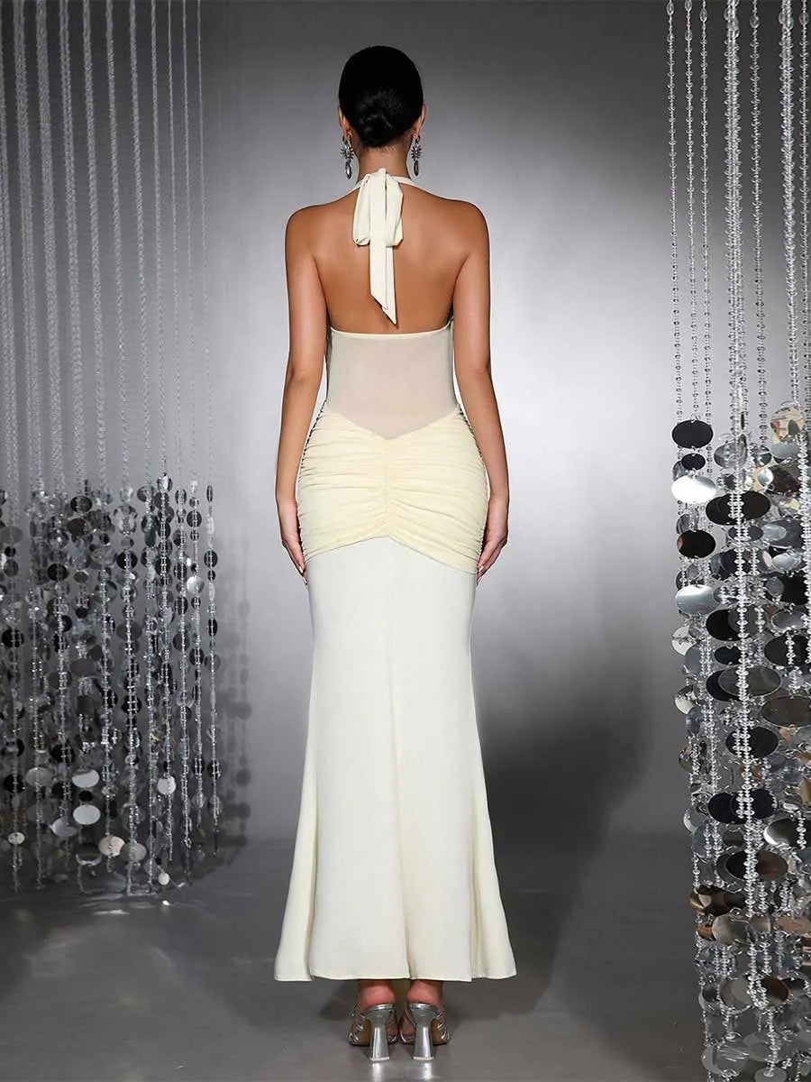 Imogen Mesh Patchwork Maxi Dress