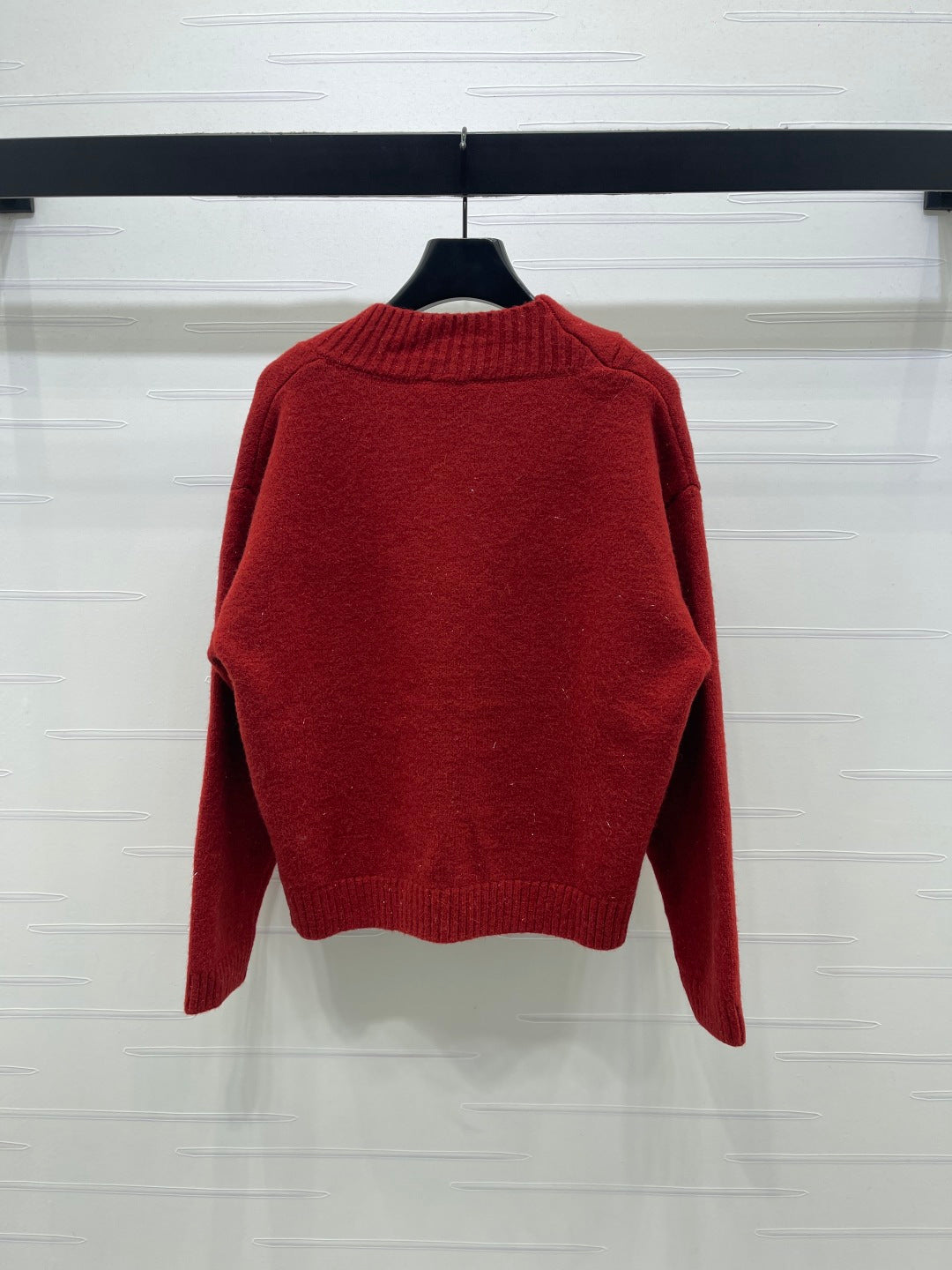 CHANEL 26 SCALF & V-NECK RED SWEATER 335371