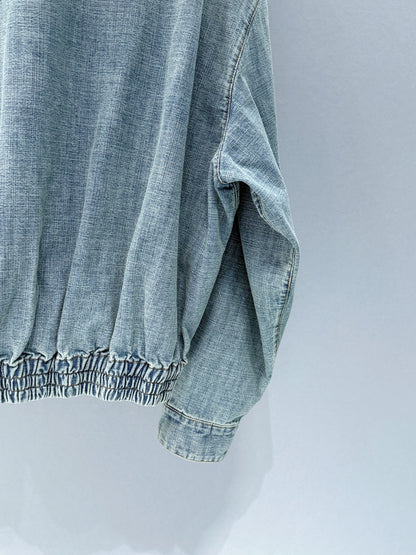 Miumiu 2026 Denim Blouson Jacket Light Blue Cotton