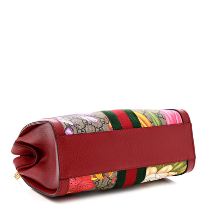 GG Supreme Monogram Flora Web Small Ophidia Tote Bag Red