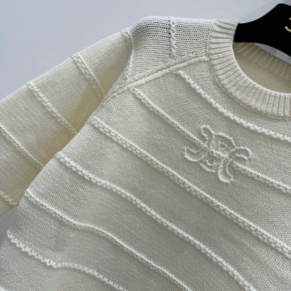 Celine 25 Sweater Ivory White Wool 286414