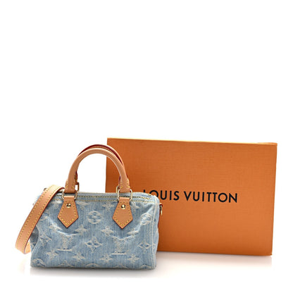 Monogram Denim Nano Speedy Sky Blue