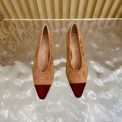 LP Rebecca Ballet Flats Brown Red Suede 498458