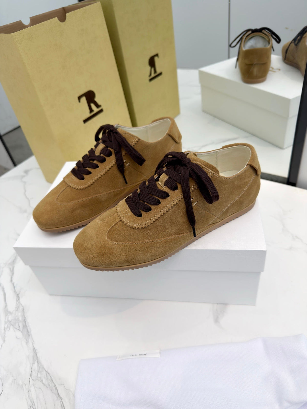 The Row 2025 Sneaker Tan Suede Sheepskin 576015