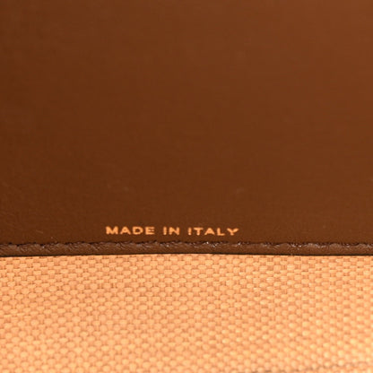 Synthetic Raffia Calfskin Rockstud Small Garden Tote Bag Tobacco Cacao