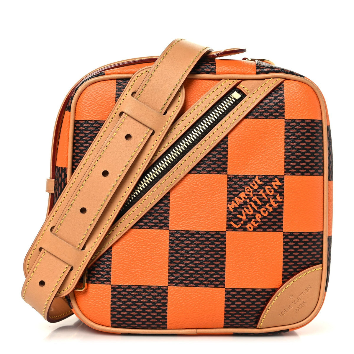 Damier Pop Chess Messenger Orange