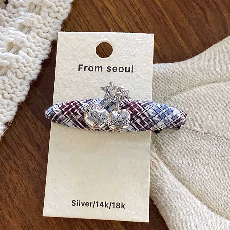 Cute Rhinestone Cherry Letter Hair Clip