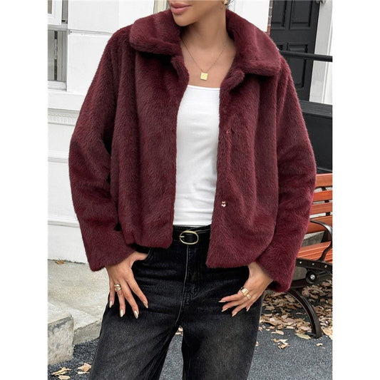Solid Color Long Sleeve Sweater Coat