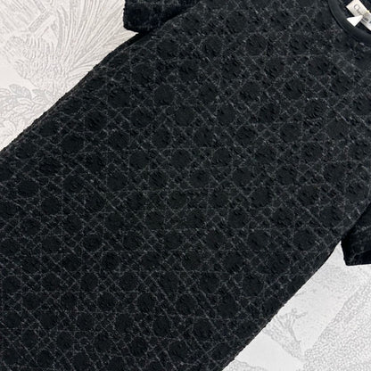 Dior 2025 Short Macrocannage Dress Black Cotton